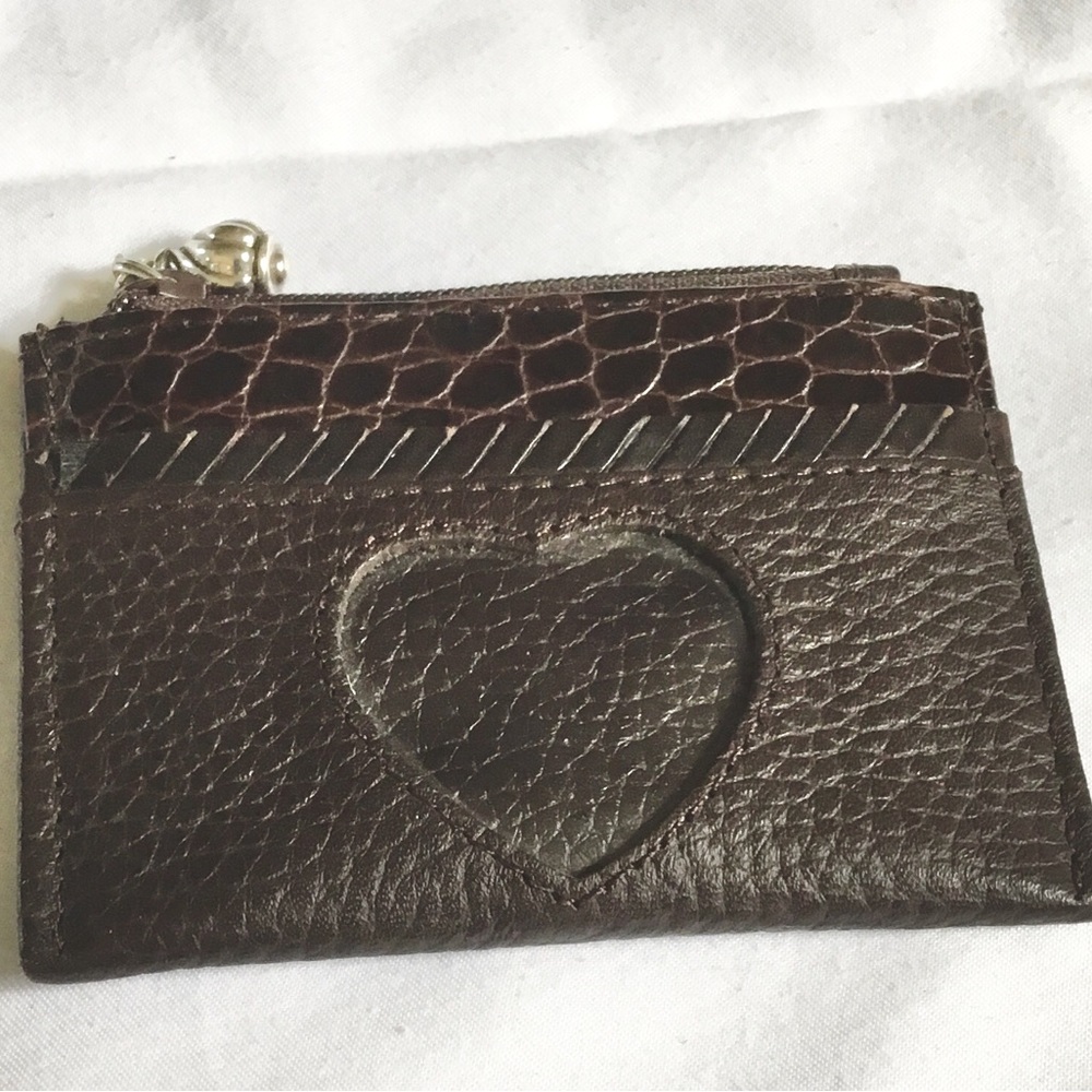Brighton brown Leather Card Holder with Heart Design
